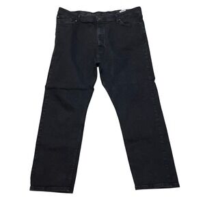 Wrangler Jeans Mens 42x30 Black Authentics Straight Leg Stretch 10ZM1CSCB Denim